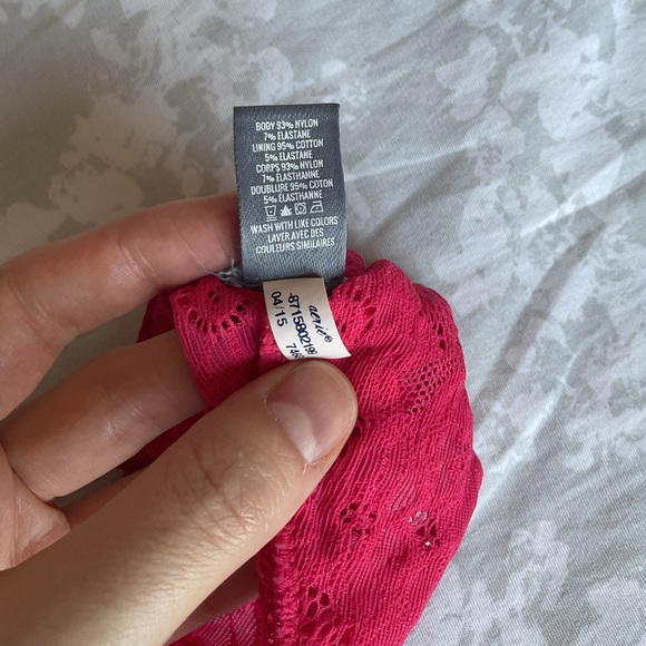 Aerie Hot Pink Floral Lace Racerback Bralette - Picture 4 of 8